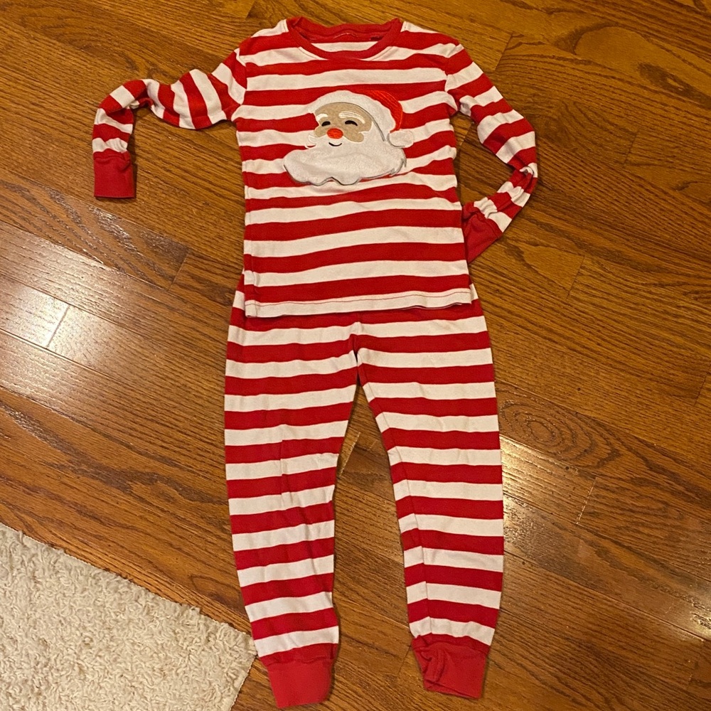 Santa Striped Kids Pajama Set